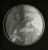 Unknown artist (19th century): Henry Scott Tuke with Myrtle de Pass on board her father's steam launch, photograph, 15 x 10.5 cms. Presented by Wallace, Catherine.