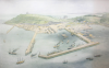 Abernethy (1814-1896), James and Kellock, J.R. : Falmouth Harbour showing works of Dock Company to be completed in 1866, lithographer: Bros, Kell, lithograph, 60 x 82 cms.
