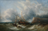 Williamson, William Henry (1820-1883): Collecting Wreckage - A shipping scene, signed and dated 1857, oil on canvas, 49.5 x 74.5 cms. Presented by Alfred A. De Pass.