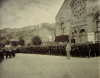 Harrison Studios: Duke of Cornwall Rifle Volunteers outside the Drill Hall, photograph, 28.5 x 38 cms.