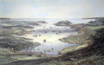 Unknown artist: Penryn and Falmouth, lithographer: Newman, publisher: Lake, mechanical colour print after a lithograph, 41.8 x 58 cms.