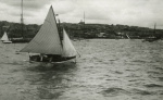 Unknown artist (19th century): Tuke racing his boat, Falmouth Bay - De Pass's photograph album, photograph, 10.5 x 15 cms. Presented by Catherine Wallace.