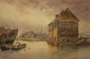 Boase Smith, William J. (1842-1896): The Old Bar Mill/The Old Bar Pool, Falmouth, signed, watercolour, 46 x 69.5 cms.