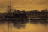Collinson, Robert (born 1832): An Old Mill, Falmouth, signed, charcoal and wash on paper, 33.5 x 49 cms.