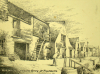 Still, J. Edward: Old building on the quay at Falmouth, signed and dated 1931, ink on card, 24 x 31 cms.