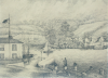 Unknown artist: Harbour Scene, signed, Inscribed : MB, pen and ink, 19 x 24 cms.