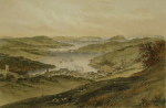 Unknown artist: Penryn, Flushing and Falmouth Harbour (From the Old Helston Road), lithographer: Newman, J and Co, printer: Tregoning, E.S., lithograph, 30 x 44 cms.