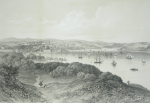 Unknown artist: Falmouth Town and Harbour (From the Hornwork, Pendennis Castle), lithographer: Newman, J and Co, publisher: Tregoning, E.S., lithograph, 29.3 x 40 cms.