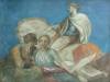Watts, George Frederick RA (1817-1904): Britomart, fresco painting, 85 x 109 cms. Presented to the corporation of Falmouth in 1923 by A.A de Pas, in memory of his sons.