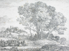 Lorrain, Claude Gellee Le (1600-1682): The Goatherd, signed and dated 1663, inscribed signed with intials and dated 1663, etching, 18.8 x 24 cms. Presented to the Corporation of Falmouth in 1923 by Alfred A. de Pass, in memory of his sons.