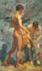 Tuke, Henry Scott, RA RWS (1858-1929): Study of Bathing Boys, signed and dated 1912, oil on canvas, 63.5 x 38.5 cms. Presented to the Corporation of Falmouth by A.A. de Pass, in memory of his son.