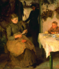 Tuke, Henry Scott, RA RWS (1858-1929): The Message, signed and dated 1890, inscribed signed twice and dated 1890, oil on canvas, 100 x 89.5 cms. Presented to the Corporation of Falmouth by Alfred A. De Pass, in memory of his sons.