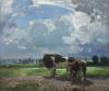 Brown, Sir John Arnesby RA (1866-1955): A Summer Day - a study for 'A June Day', Royal Academy 1913 (228), signed and dated 1913, inscribed on reverse, oil on canvas, 60 x 71.5 cms. Presented to the Corporation of Falmouth in 1923 by Alfred A. de Pass, in memory of his sons.