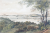Newman and Co: Falmouth Town & Harbour (from near Tregew), publisher: Tregoning, E.S., tinted lithograph, 29.5 x 43.7 cms. Presented by the Misses Pearse Jenkin through Mr G.K. Hamilton Jenkin 31 August 1945.