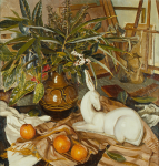 Whicker, Gwendoline J. (1900-1966): Still Life, signed, oil on canvas, 70 x 67 cms. Presented by Mrs Esme Beecroft.