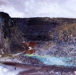 Jackson, Kurt (born 1961): Carnsew: Across the Quarry 6 January 1998, watercolour and bodycolour, 28 x 28 cms. Presented by the artist. 
 We will credit the artist at all times.