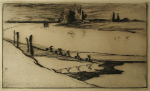 Williams, Marjorie (nee Murray 1880-1961): Barrows going down the Rhine at Kehl, signed, inscribed 6 proofs 
