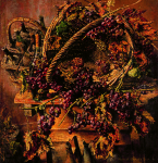 Newton, Kenneth (1933-1984): Baskets and Grapes in Studio, signed and dated 1979, oil on canvas, 132.1 x 127 cms. The Richard Harris Gift.