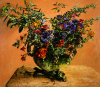 Newton, Kenneth (1933-1984): Figurine Bowl with Spring Flowers, 1976, signed, oil on canvas, 106.7 x 122 cms. The Richard Harris Gift.