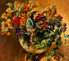 Newton, Kenneth (1933-1984): Figurine Bowl with Spring Flowers, 1976, signed, oil on canvas, 112 x 127 cms. The Richard Harris Gift.