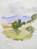 Williams, Marjorie (nee Murray 1880-1961): Halt for luncheon at Ravia near Bralo, dated 1912, watercolour and pencil, 30 x 22.8 cms. Presented by Mariella Fischer Williams MD in 2003.