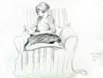 Williams, Marjorie (nee Murray 1880-1961): Sketchbook, signed, inscribed Marjorie Williams Paris, mixed media, 30 x 24 cms. Presented by Mariella Fischer Williams MD in 2003.