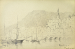 Williams, Marjorie (nee Murray 1880-1961): Sketchbook of a motor trip through France and over the Italian and Spanish borders, signed and dated 1905, watercolour and pencil, 15 x 21 cms. Presented by Mariella Fischer Williams MD in 2003.