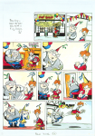 Brennan, Nick (born 1961): Illustration for the Beano No 3151 December 7 2002 page 10 Crazy for Daisy - featuring the Revd Barrington Bennetts (1932-2011), colourist: Brennan, Fran (born 1963), dated 2002, inscribed with notes to printer from artist, watercolour and ink, 45 x 33 cms. Presented by the artist in 2003. © D.C. Thompson & Co. Ltd.