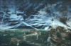 Littlejohn, Mark: 'The Old Mole', signed, oil on canvas, 61 x 91 cms. Presented by the St Nazaire Society in 2004.