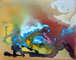 Gardner, Grace (1920-2013): Genesis II, signed, acrylic on canvas, 41 x 51 cms. The Grace Gardner gift.