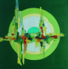 Glaser, Margery: City Scape, signed, oil on canvas, 66 x 65.5 cms. Grace Gardner gift 2004.