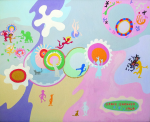 Gardner, Grace (1920-2013): Who Me?, signed and dated 1969, acrylic on canvas, 41 x 50.5 cms. Grace Gardner gift 2004.