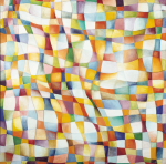 Gardner, Grace (1920-2013): Grid Dancing, signed, oil on canvas, 122 x 122 cms. Grace Gardner gift 2004.