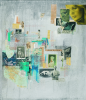 Gardner, Grace (1920-2013): 'Dedication of a Mirror' (from 'Poems from the Greek Anthology'), acrylic and collage on canvas, 107 x 91.5 cms. Grace Gardner gift 2004.