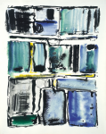 Ousey, Harry (1915-1985): Wall, signed and dated 1965, watercolour and ink, 50.6 x 40.3 cms. Presented by Susan and Ronald Astles in 2004.