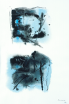 Ousey, Harry (1915-1985): Abstract, signed and dated 1980, watercolour and ink, 32.5 x 25.5 cms. Presented by Susan and Ronald Astles in 2004.