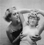 Penrose, Sir Roland (1900-1984): Lee Miller with ship's figurehead, photograph, 29.5 x 22.8 cms. Purchased with grant aid from the Esmee Fairbairn Foundation in 2004. © Roland Penrose Estate. All rights reserved.