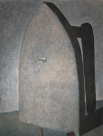 Lanyon, Andrew (born 1947): Suffering art fatigue - priceless works revert to useful objects, signed and dated 2003, mixed media on hardboard, 28 x 23 cms. Purchased in 2004 with grant aid from the Esmee Fairbairn Foundation. Commission.