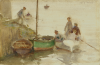 Tuke, Henry Scott, RA RWS (1858-1929): At the quay, signed, watercolour, 14 x 21.5 cms. Presented by Jill Armitage-Lewingdon in memory of Joan Rhodes (nee Armitage).