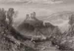 Turner, Joseph Mallord William RA (1775-1851): Okehampton, Devonshire, engraver: Willmore, James Tibbitts, publisher: Heath, Charles and Jennings, Robert , inscribed Okehampton in pencil, Line Engraving, Part V, No.2, R226, Image size: 167 x 241mm,  Plate mark size: 253 x 317mm,  Sheet size: 397 x 549mm.