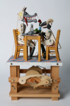 Newstead, Keith (1956 - 2020): A wolf in sheep's clothing, automaton, 49 x 28 x 28 cms (h x w x d).