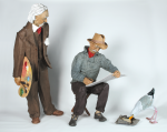 Cox, Philip (born 1945): Charles Napier Hemy RA and Henry Scott Tuke RA with seagull stealing sandwiches, papier mache, 115.5 cms high. Commission.