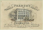 Unknown artist (19th century): Royal Pearce's Hotel, Falmouth - The London , Plymouth & Penzance Mails Daily, Hearses & Mourning Coaches to any part of England, Coffee Room, signed, etching, 11 x 17.5 cms. Presented by Jo Willis in memory of her father, Dr John Deeble.