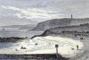 Boase Smith, William J. (1842-1896): Bathing Beach at Gyllyngvase, signed, wood engraving, 12 x 18 cms. Presented by Jo Willis in memory of her father, Dr John Deeble.