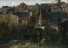 Hemy, Charles Napier RA RWS (1841-1917): Fading light, Falmouth, signed, oil on millboard, 35 x 40 cms.