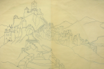 Williams, Marjorie (nee Murray 1880-1961): A continental scene, ink on tracing paper, 32.3 x 46 cms. Presented by Dr Mariella Fischer-Williams.