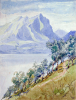 Williams, Marjorie (nee Murray 1880-1961): Mountain lake scene, signed, watercolour & pencil on paper, 28.5 x 39.5 cms. Presented by Dr Mariella Fischer-Williams.