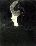 Gaskin, Arthur Joseph ARE RBSA (1862-1928): A cup of milk, signed and dated 1927, wood engraving, 16 x 13 cms. Presented by Dr Mariella Fischer-Williams.