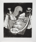Hilton, Mathew: Second, printer: Stoneman, Hugh (1947-2005), signed and dated 1991, etching (printer's proof), 49 x 50 cms. The Art Fund Hugh Stoneman Archive.