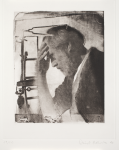 Hiscock, David (born 1956): Old Man - No. 6 from the series Seven Ages, printer: Stoneman, Hugh (1947-2005), publisher: Print Centre Publications, signed and dated 1990, photogravure etching (number 29 of an edition of 50), 53 x 43 cms. The Art Fund Hugh Stoneman Archive
 We must credit the artist at all times.